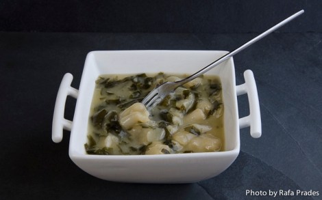 Callos de bacalao en salsa de algas