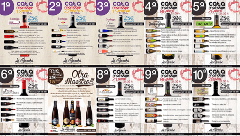 Carteles de las catas-maridaje de La Morocha